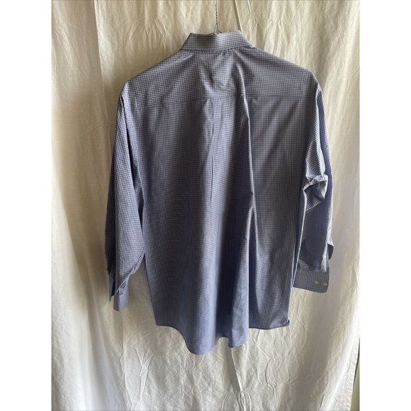 Men’s Urban Works Size Large Blue Plaid Long Sleeve Button Front Shirt W/pocket - Picture 7 of 9